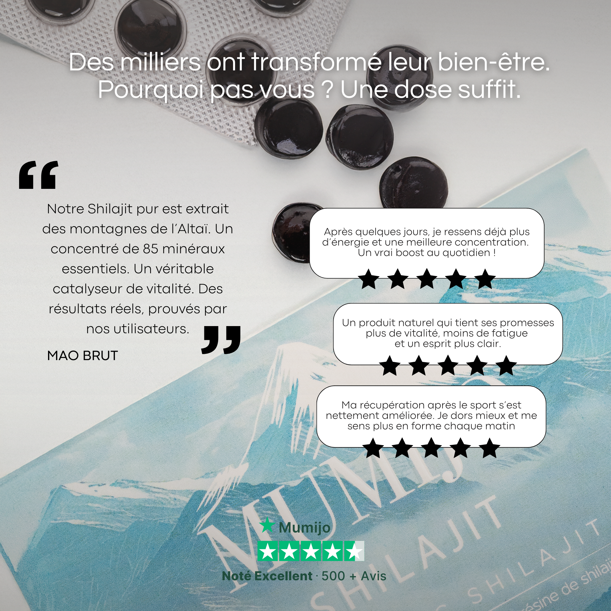 Tablette de Shilajit - Votre Source d'Énergie Ancestrale